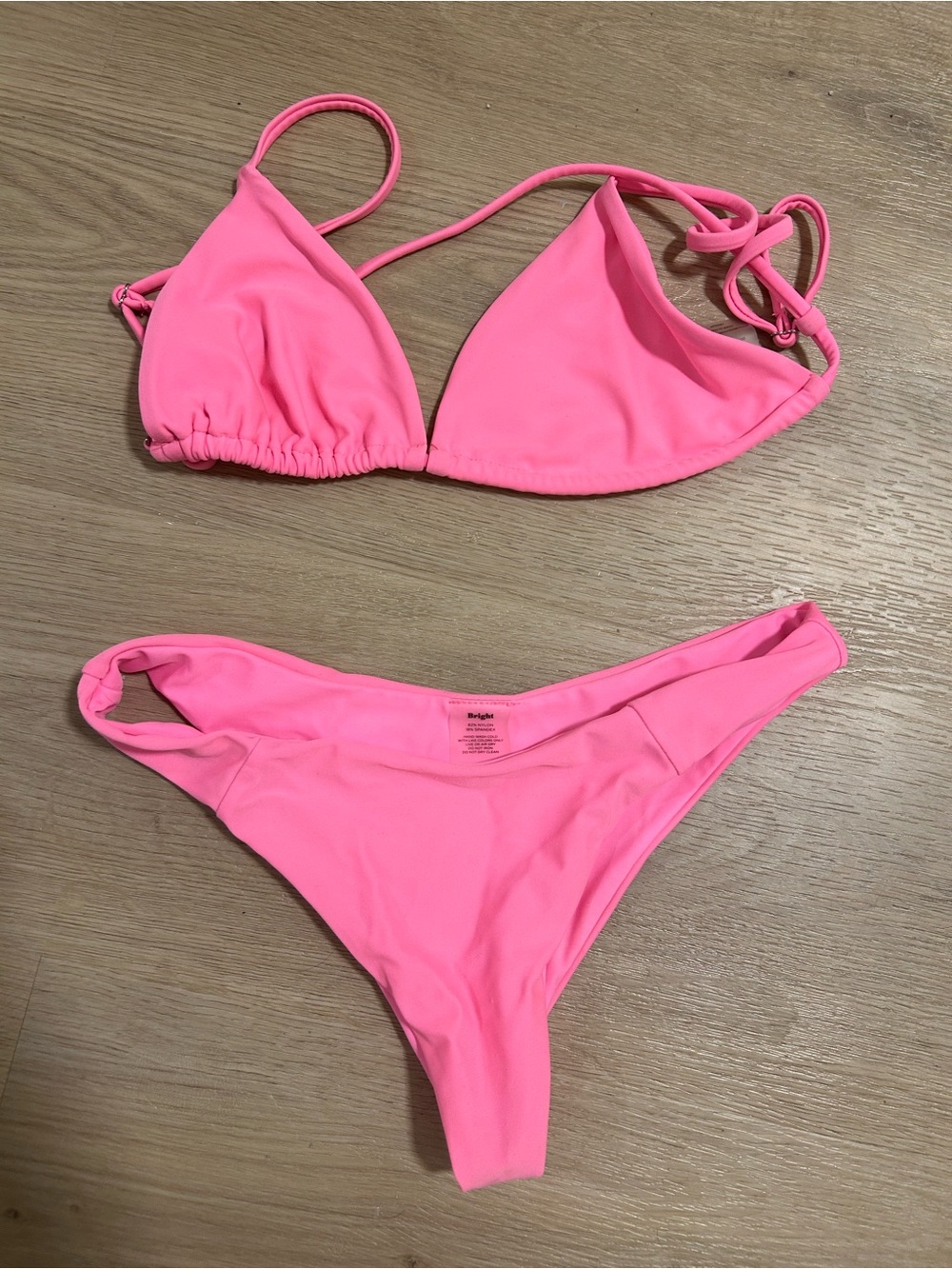 Neon Pink Triangle Bikini Set
